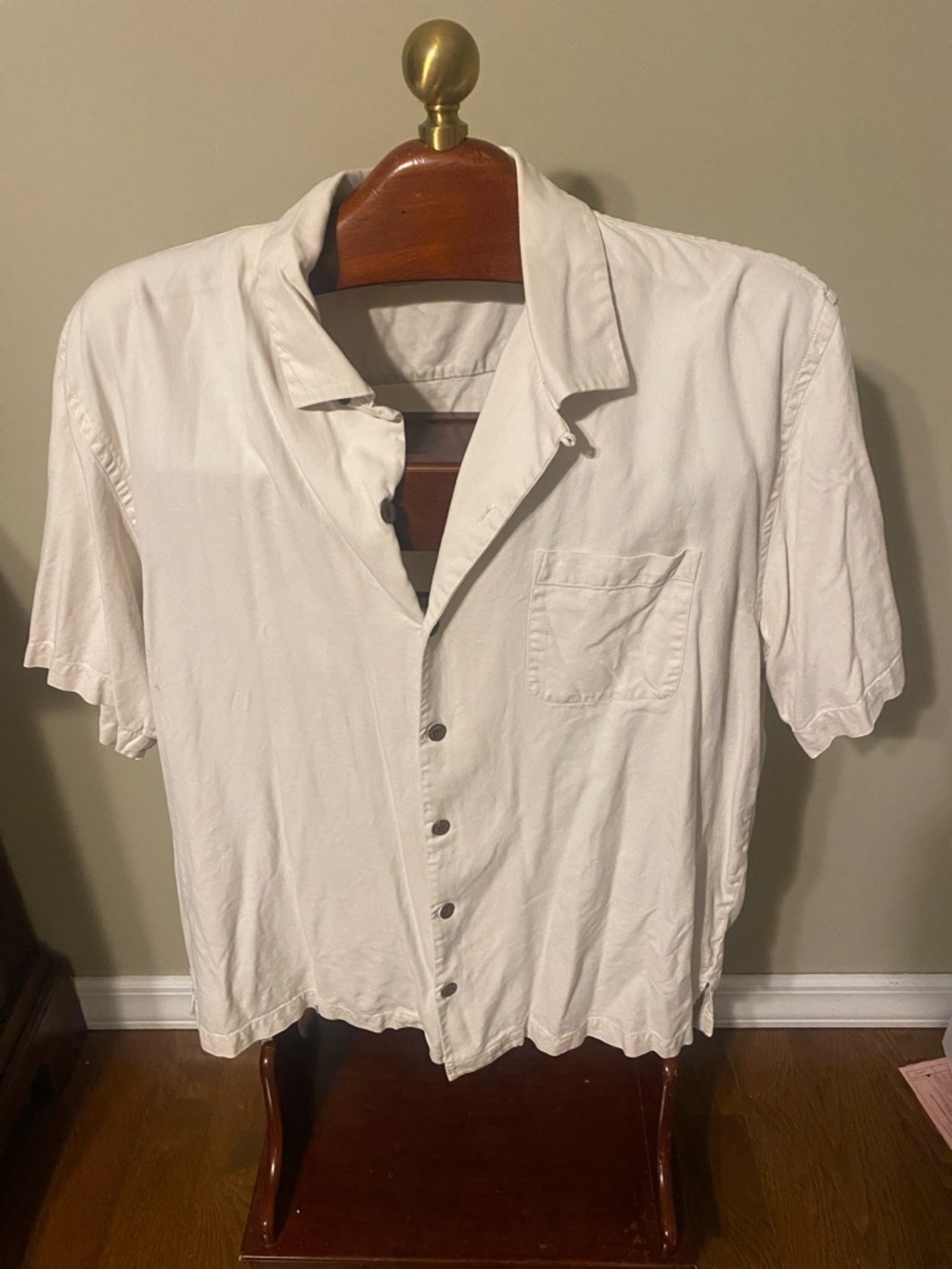 Tommy Bahama Cream Short-Sleeve Casual Button-Down Shirt